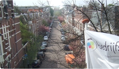 Uitzicht vanuit kantoor van bedrijfssimulaties